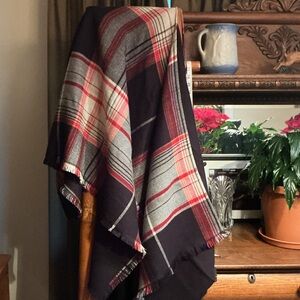 J. Jill Black and Red Plaid Poncho